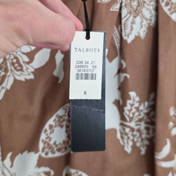 Talbots Paisley Sheath Knee Length Dress Size 8 - Picture 9 of 10